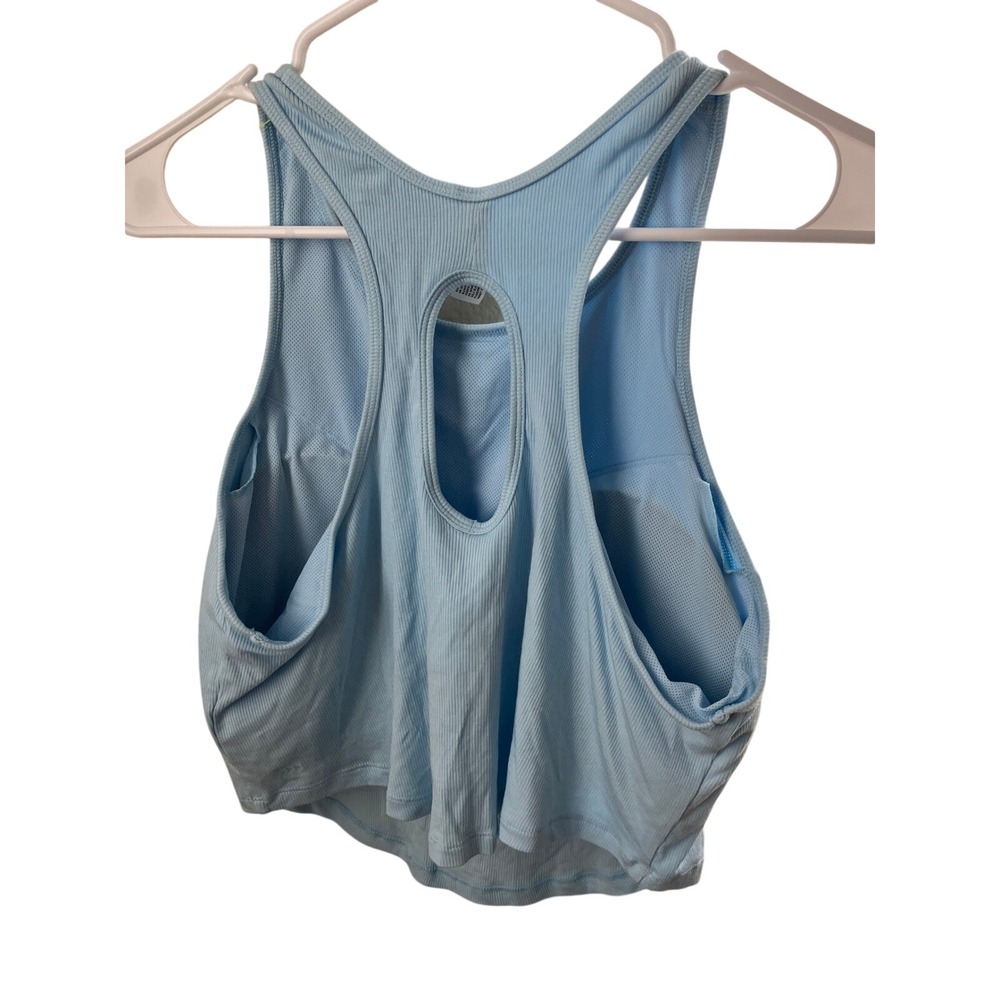 All in Motion Light Blue Ribbed Racerback Tank‎ Top Built in Shelf Bra Size XXL - Picture 2 of 7